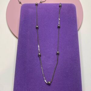 💛 Sterling Silver Plated Station Ball Necklace